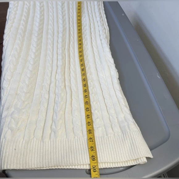 The Normal Brand Victoria V-Neck Cable Knit Sweater Dress Ivory NWT Large Preppy - Picture 14 of 14